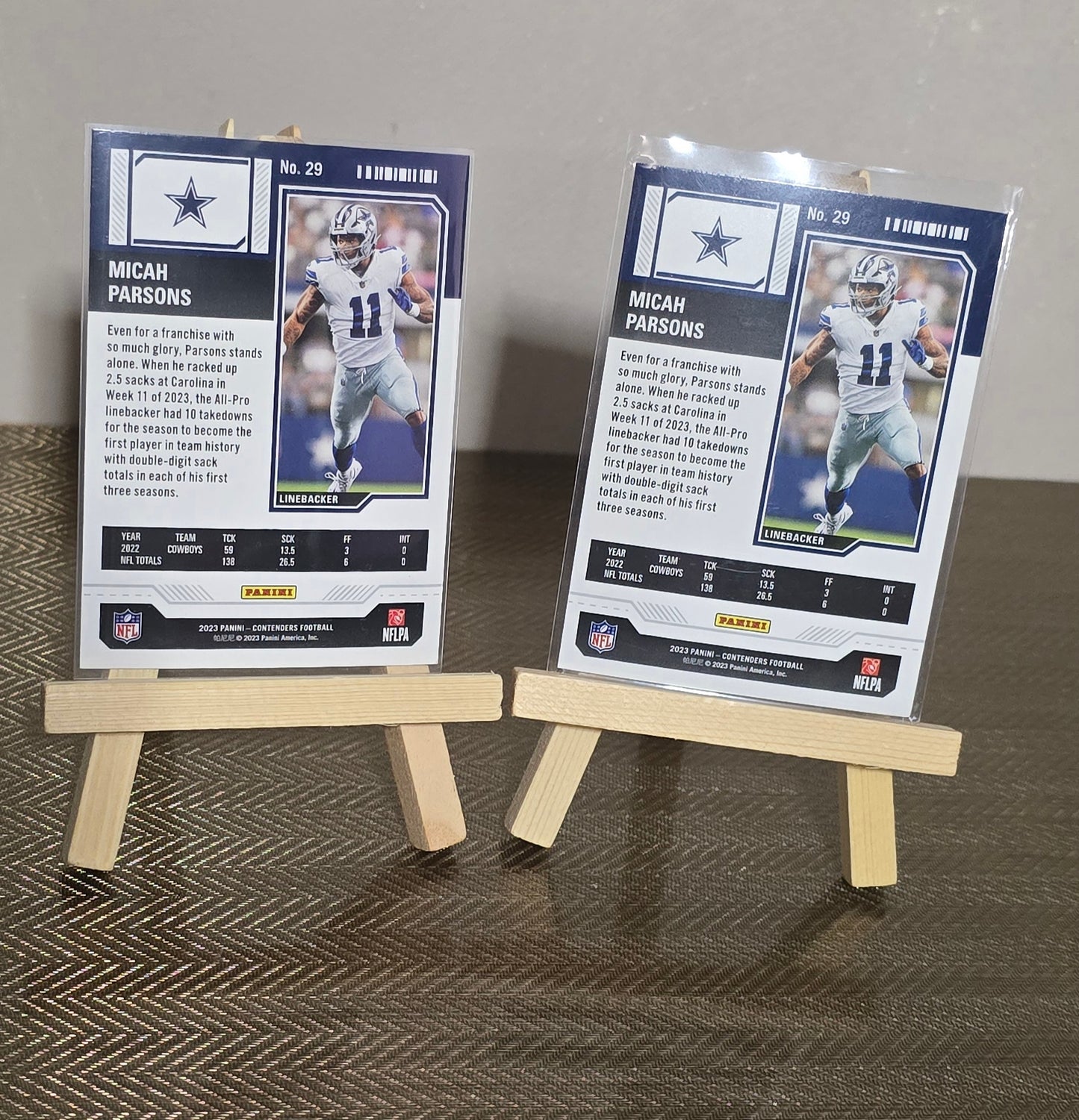 Lot 2 Cartes Football US NFL MICAH PARSONS (dont une numérotée /199)