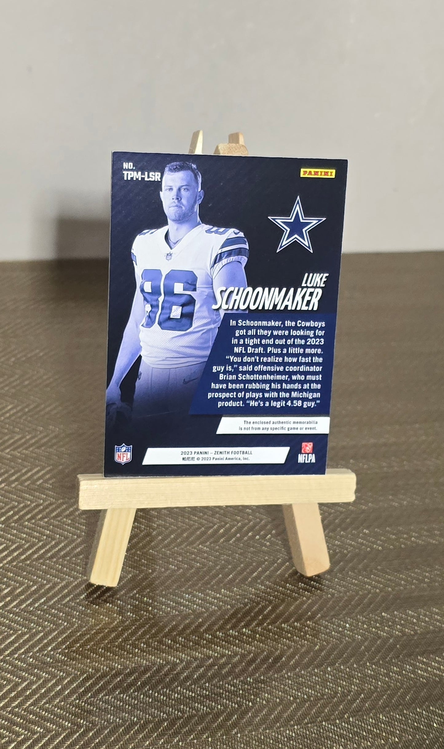 Carte Patch Football NFL LUKE SCHOONMAKER