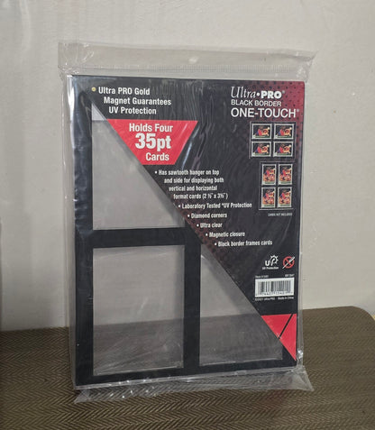 ONE-TOUCH Magnetic Holder - 35PT x 4 Card Black Border UV Ultra Pro