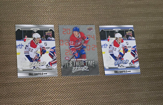 Lot 3 Cartes Collection Hockey COLE CAUFIELD