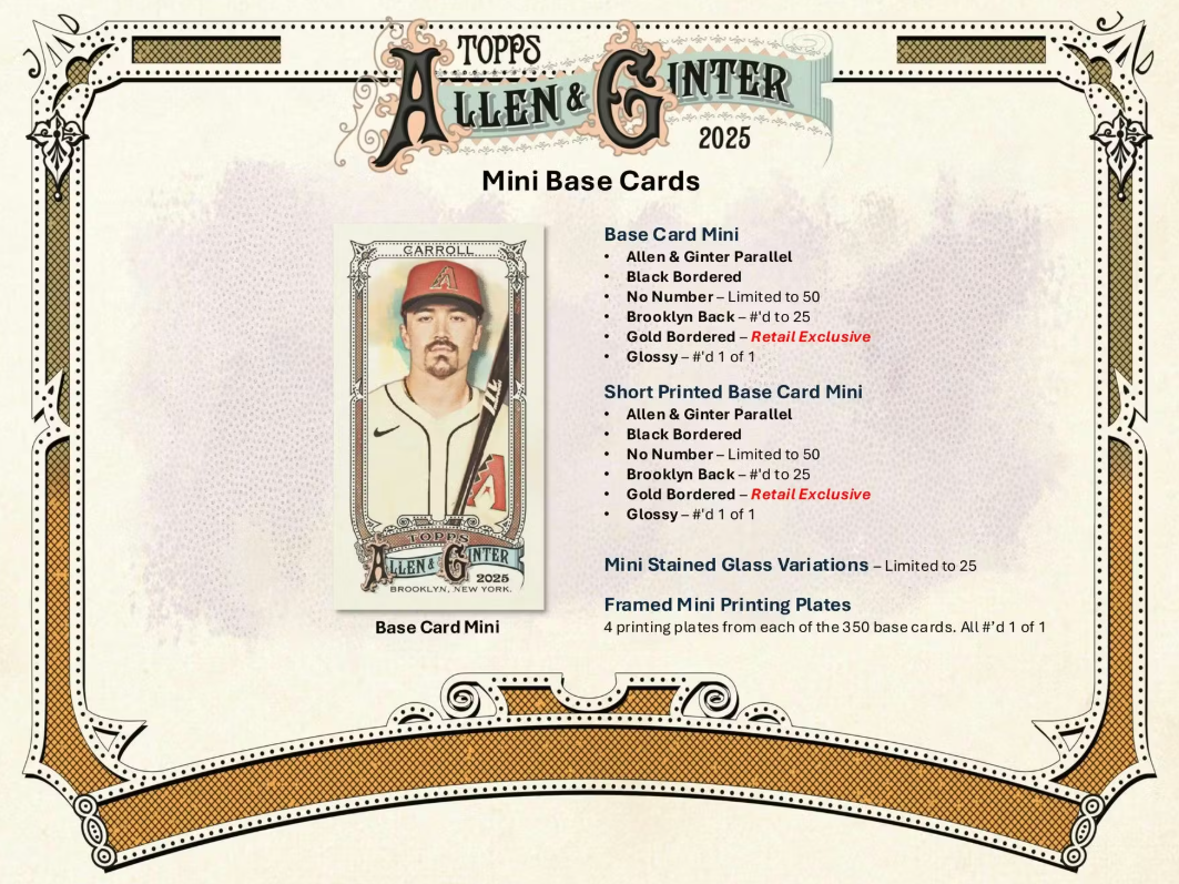 2025 Topps Allen & Ginter Cartes Baseball MLB Blaster Box