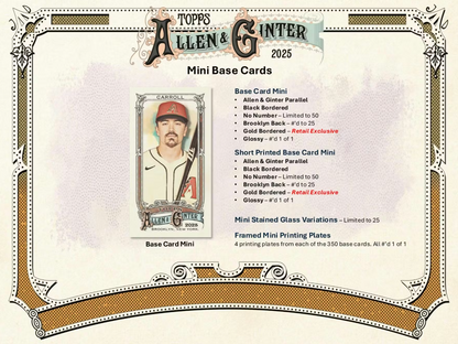 2025 Topps Allen & Ginter Cartes Baseball MLB Blaster Box