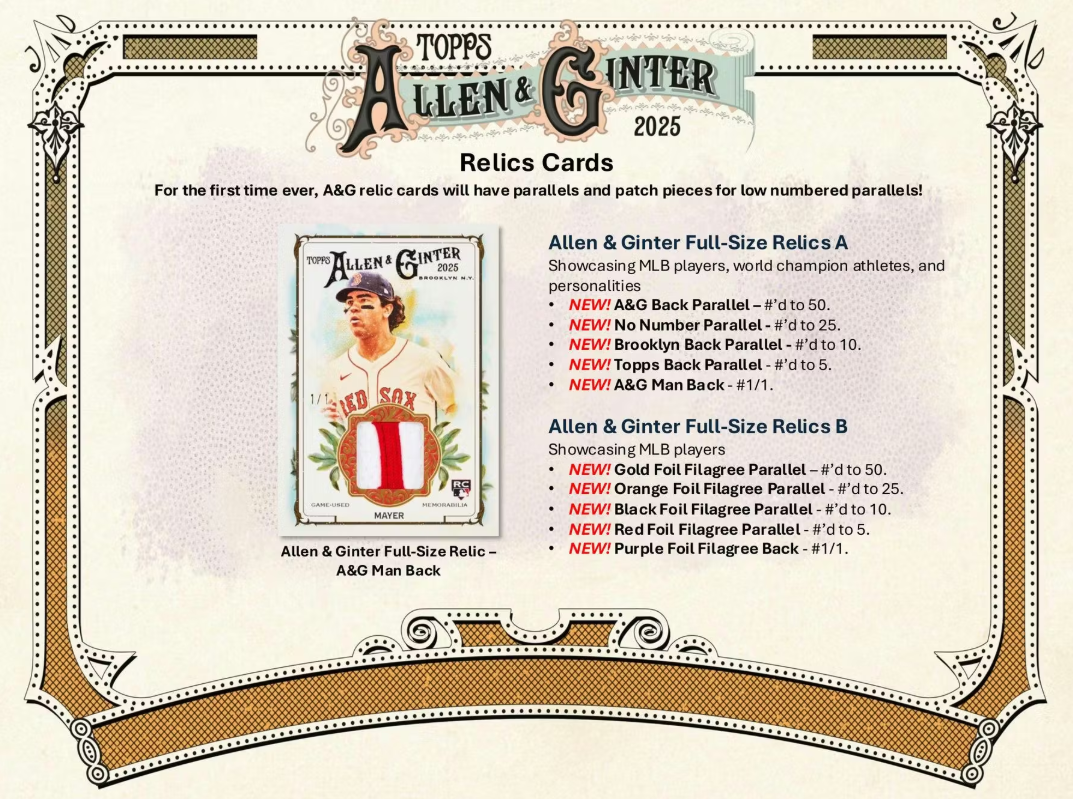 2025 Topps Allen & Ginter Cartes Baseball MLB Blaster Box