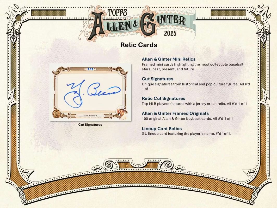 2025 Topps Allen & Ginter Cartes Baseball MLB Blaster Box
