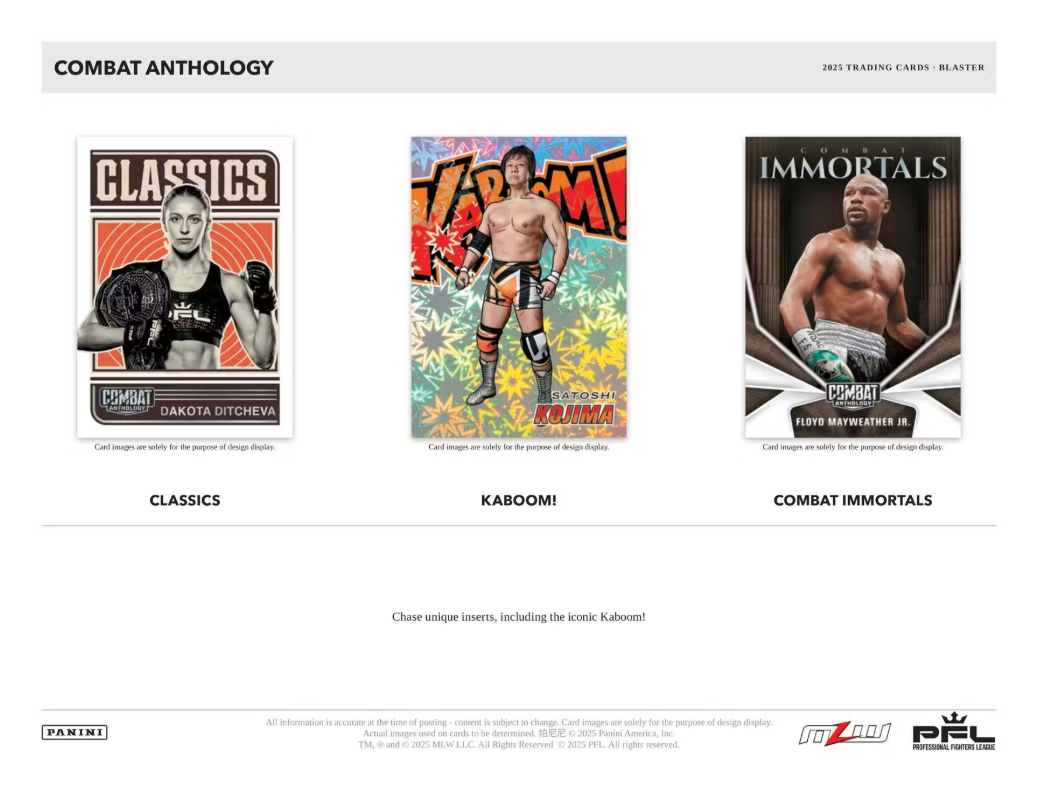 2025 Panini Combat Anthology Cartes Blaster Box
