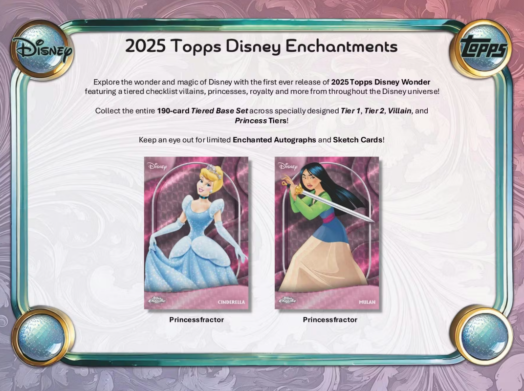 2025 Topps Cartes Disney Wonder Winter Méga Box