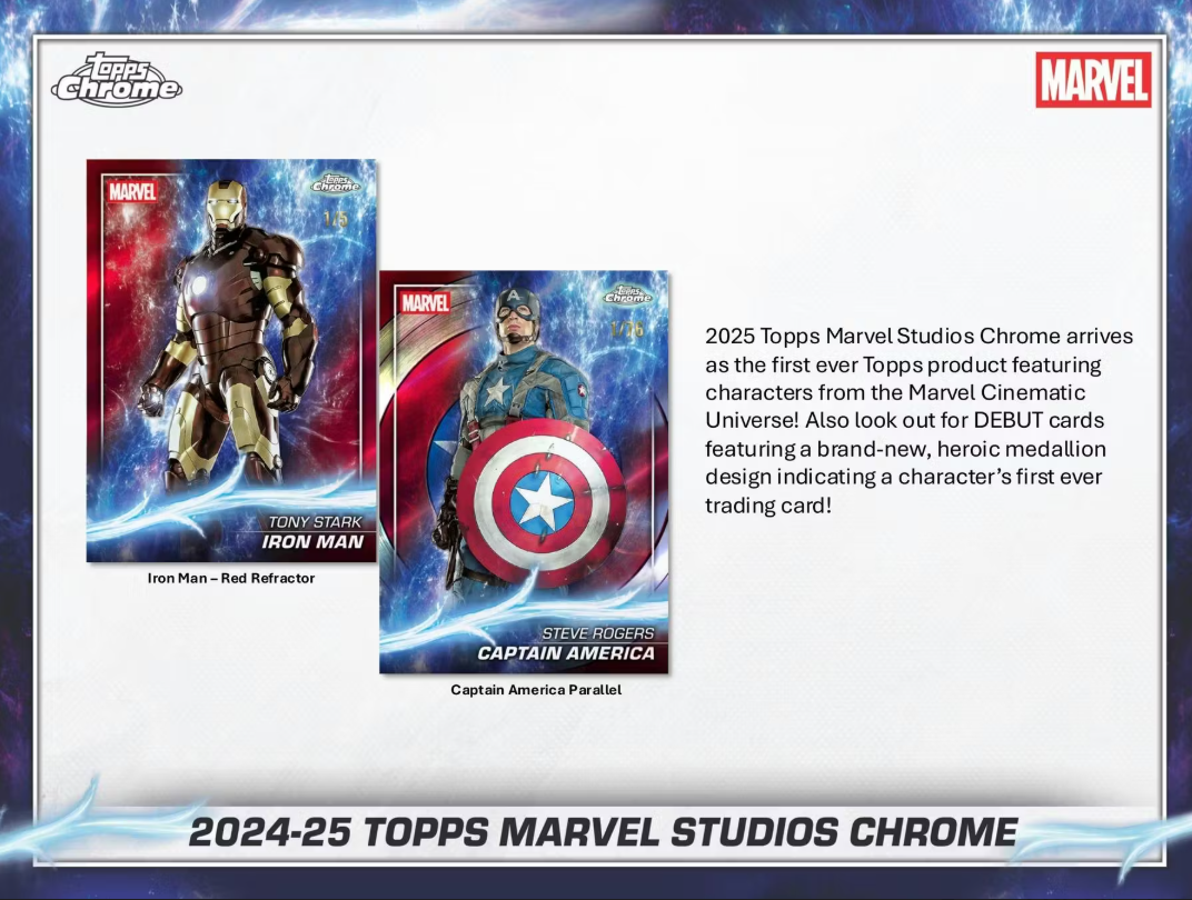 2025 Topps Chrome Cartes Marvel Studios Blaster Box
