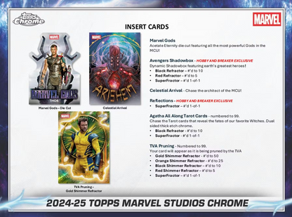 2025 Topps Chrome Cartes Marvel Studios Blaster Box