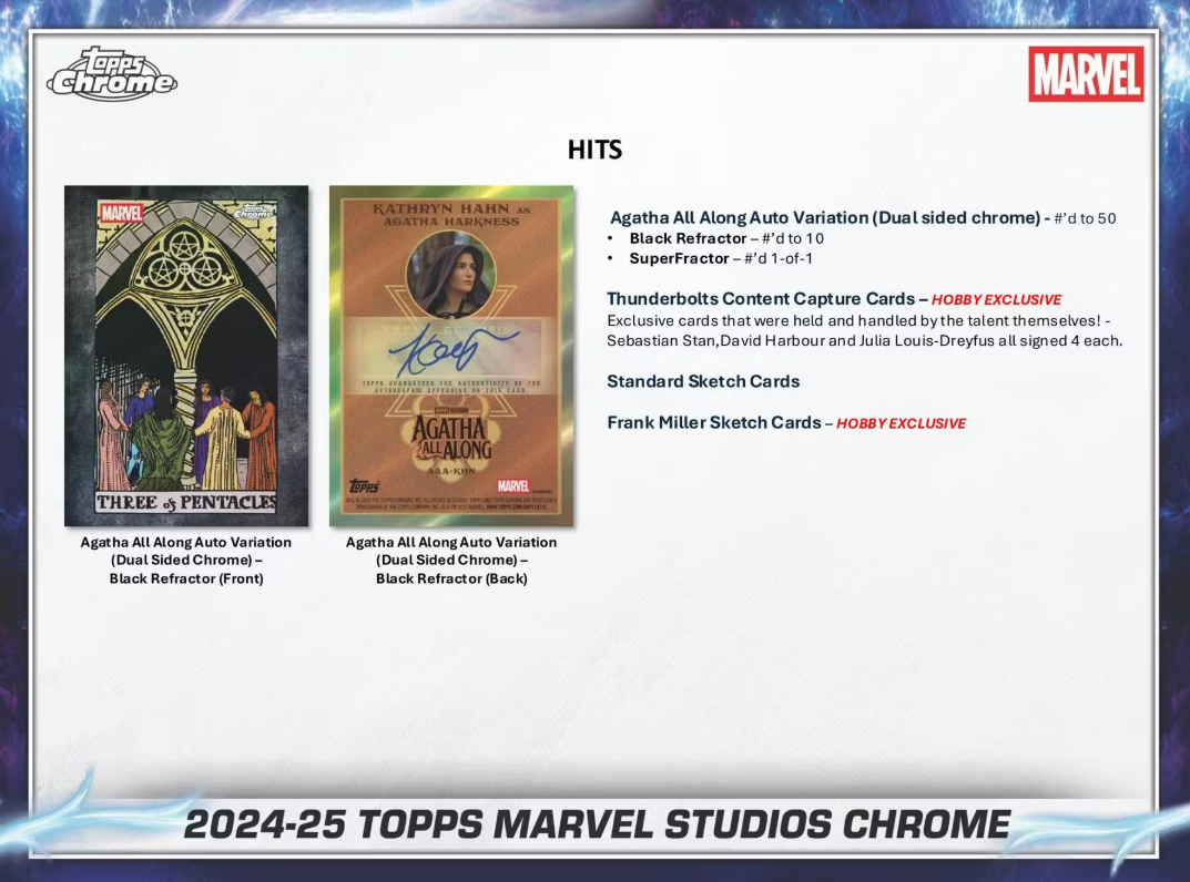 2025 Topps Chrome Cartes Marvel Studios Blaster Box