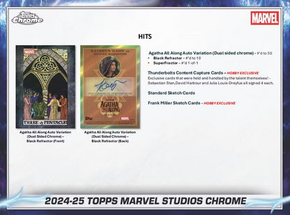 2025 Topps Chrome Cartes Marvel Studios Blaster Box