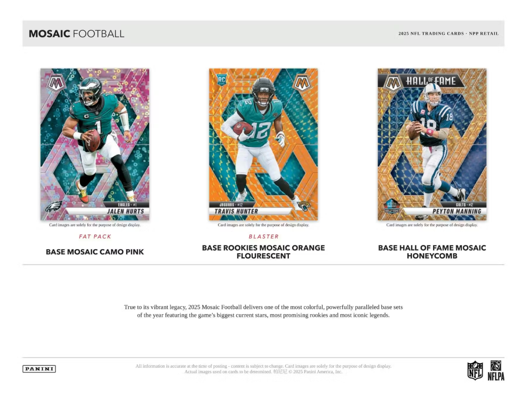 2025 Panini Mosaic Cartes Football NFL Blaster Box