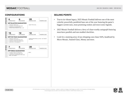 2025 Panini Mosaic Cartes Football NFL Blaster Box