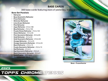 2025 Topps Chrome Cartes Tennis Delight Box