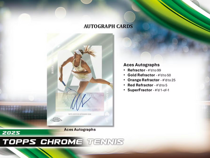 2025 Topps Chrome Cartes Tennis Delight Box