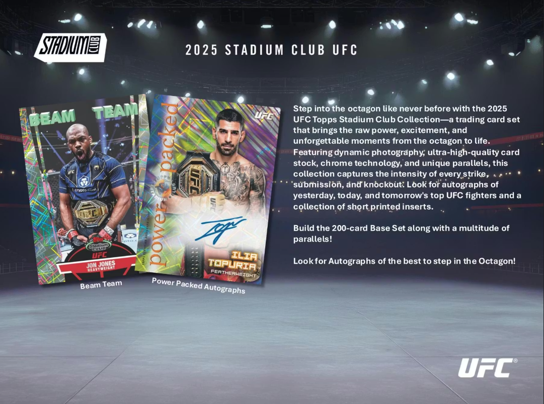 2025 Topps Stadium Club Cartes UFC Blaster Box
