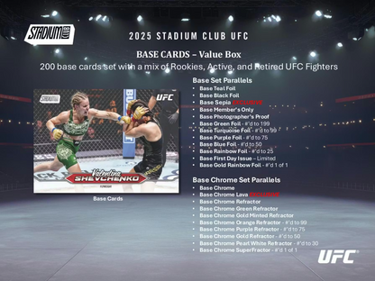 2025 Topps Stadium Club Cartes UFC Blaster Box