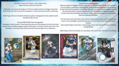 2025 Topps Chrome Cartes Football NFL Blaster Box