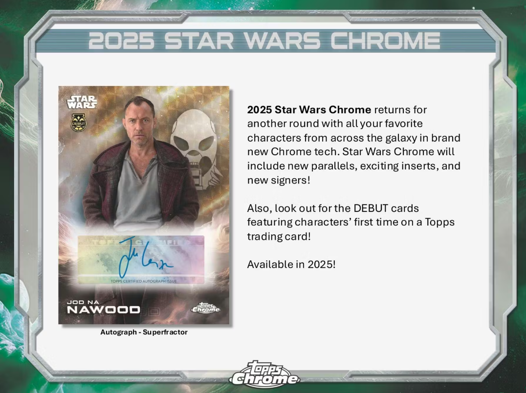 2025 Topps Chrome Cartes Star Wars Blaster Box
