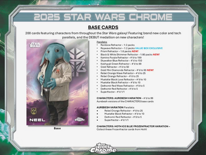 2025 Topps Chrome Cartes Star Wars Blaster Box