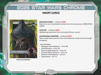 2025 Topps Chrome Cartes Star Wars Blaster Box