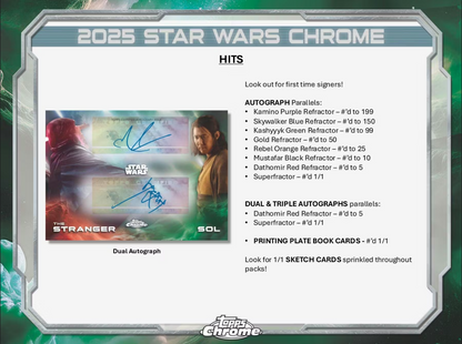 2025 Topps Chrome Cartes Star Wars Blaster Box