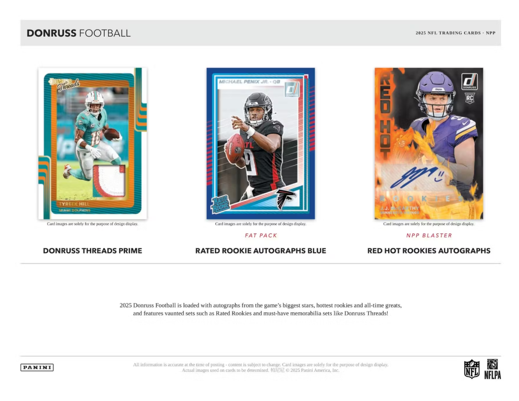 2025 Panini Donruss Cartes Football NFL Blaster Box (White Hot Rookies)