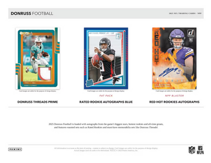 2025 Panini Donruss Cartes Football NFL Blaster Box (White Hot Rookies)