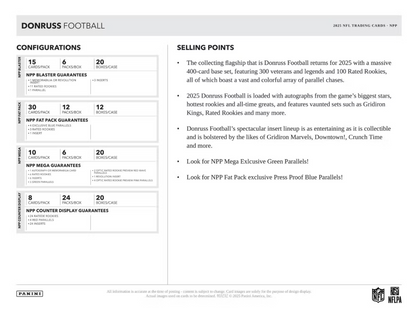 2025 Panini Donruss Cartes Football NFL Blaster Box (White Hot Rookies)