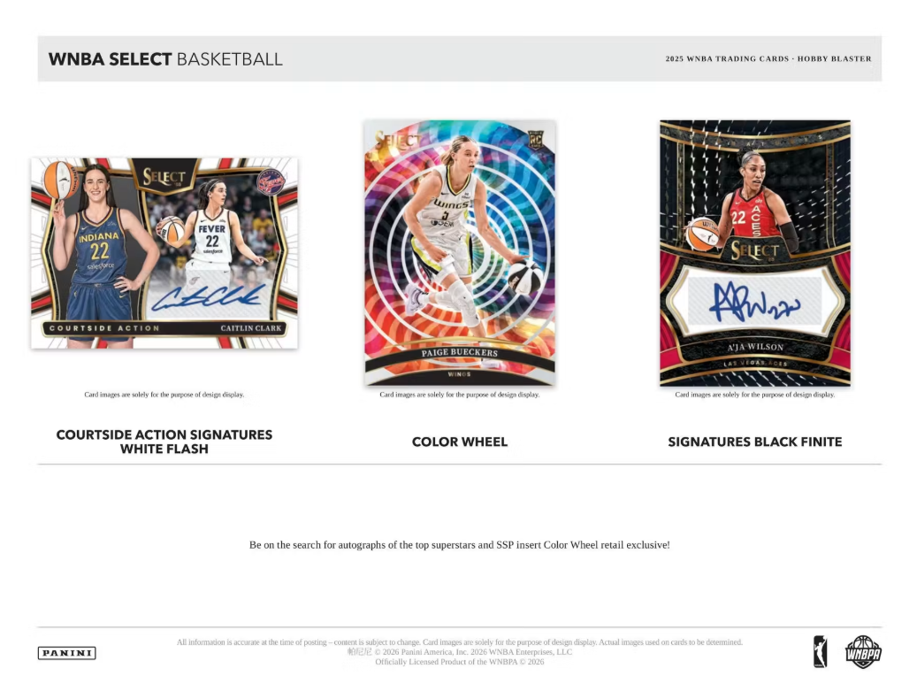 2025 Panini Select WNBA Cartes Basketball Hobby Blaster Box