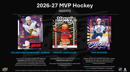 2026-27 Upper Deck MVP  Cartes Hockey NHL Hobby Box