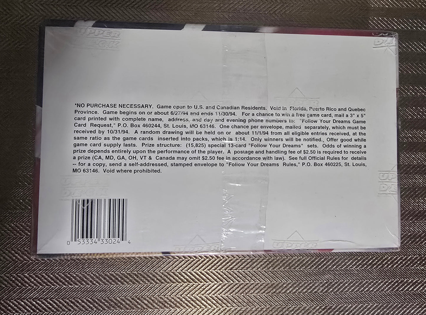 1994 Upper Deck USA Cartes Basketball NBA Hobby Box Pack