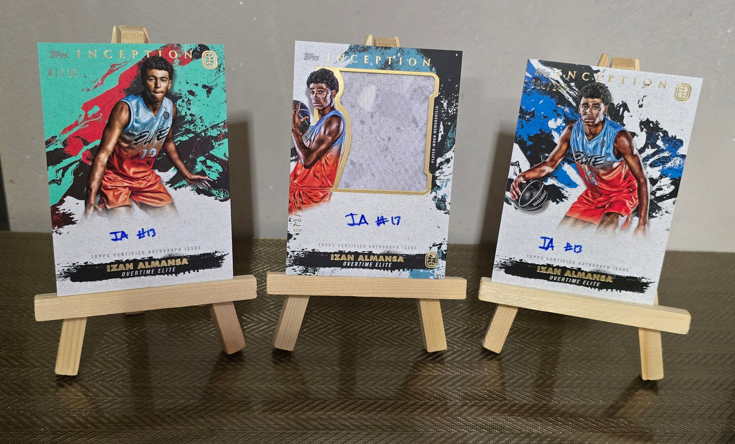 Lot 3 Cartes Autographes/Patch collection sport Basketball IZAN ALMANSA