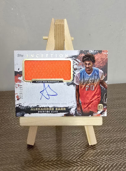 Carte Autographe On card + Patch  123/199 collection sport Basketball ALEXANDRE SARR