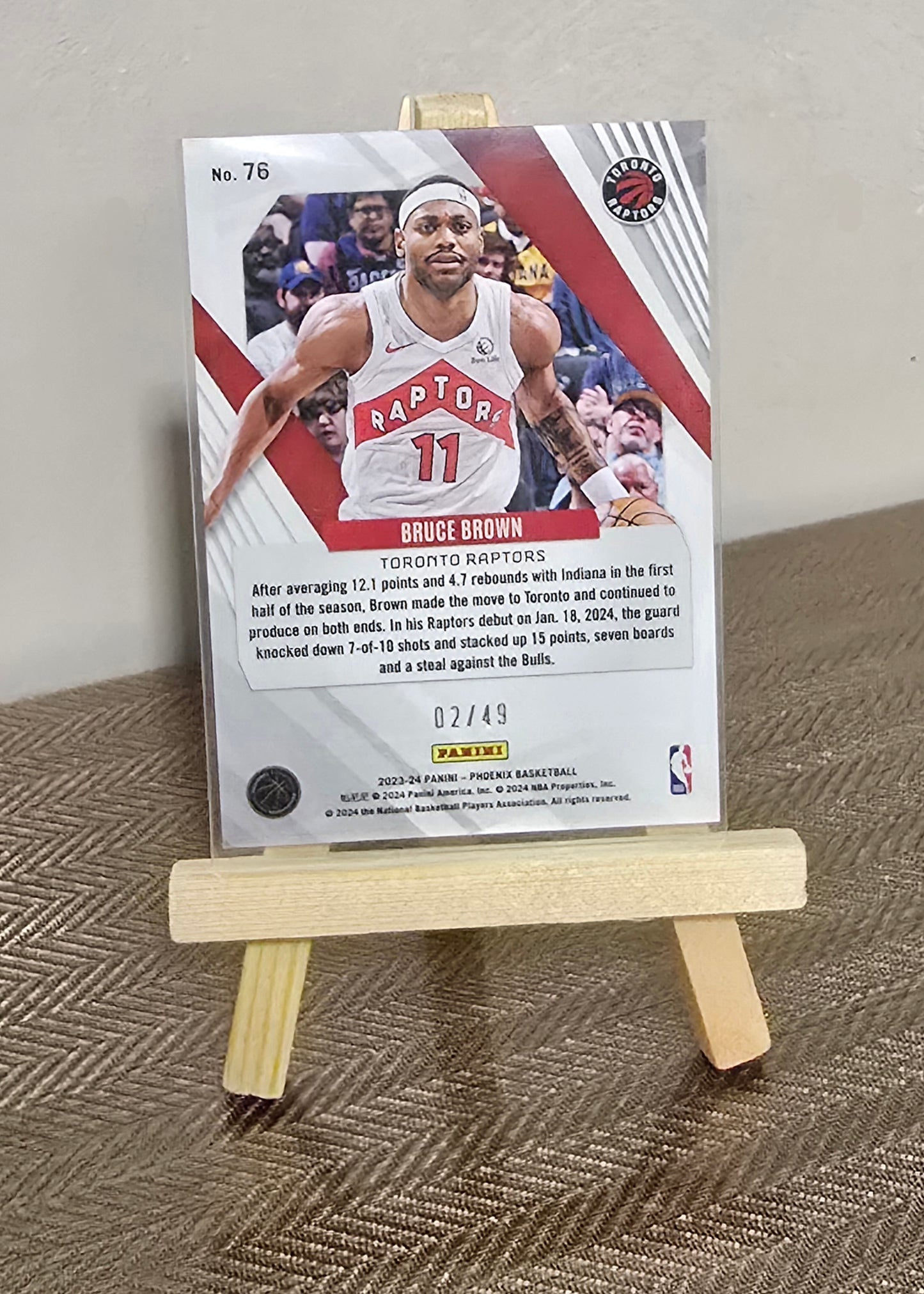 Carte numérotée # 02/49 collection sport Basketball NBA BRUCE BROWN