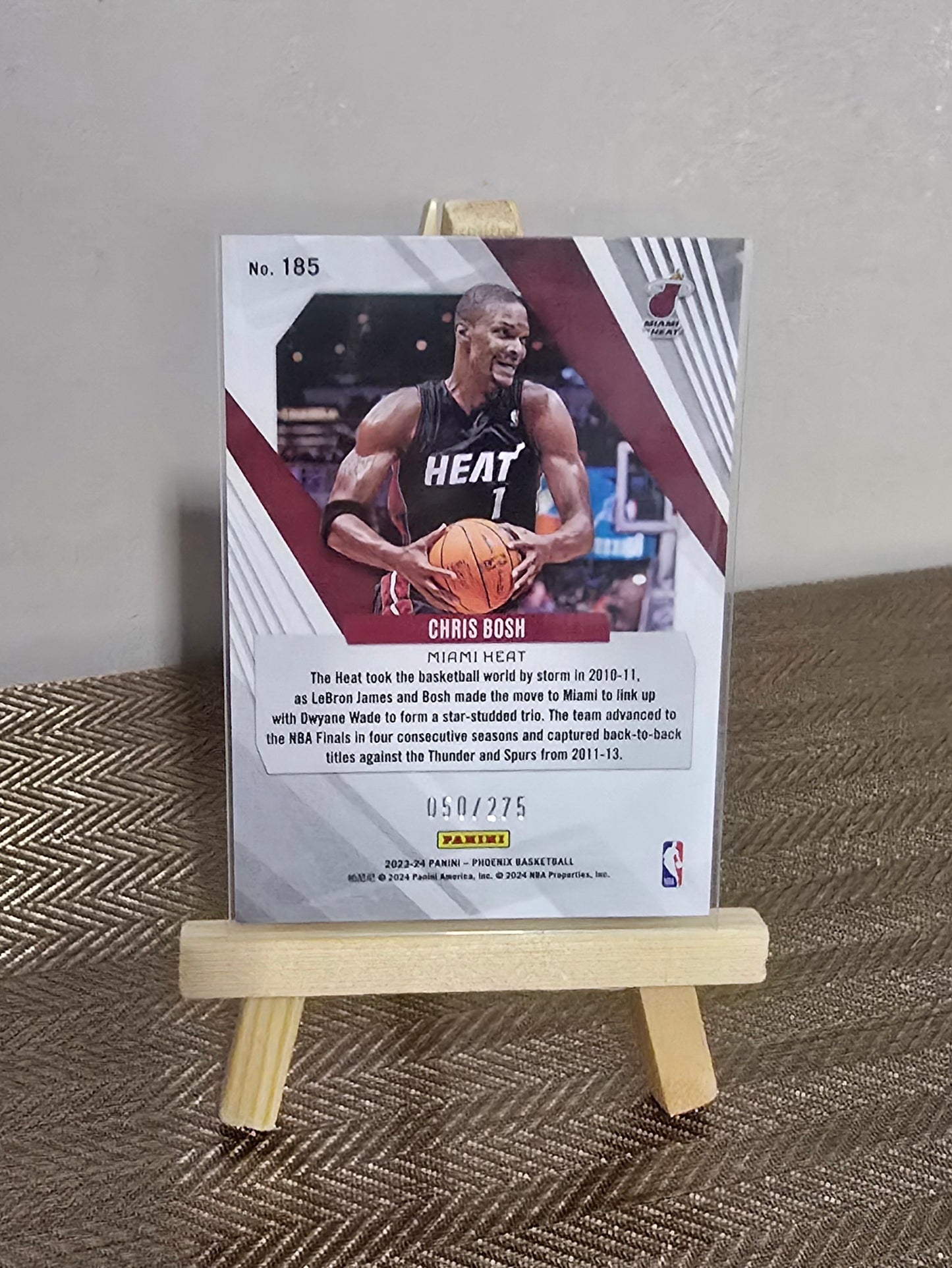 Carte numérotée # 050/275 collection sport Basketball NBA CHRIS BOSH