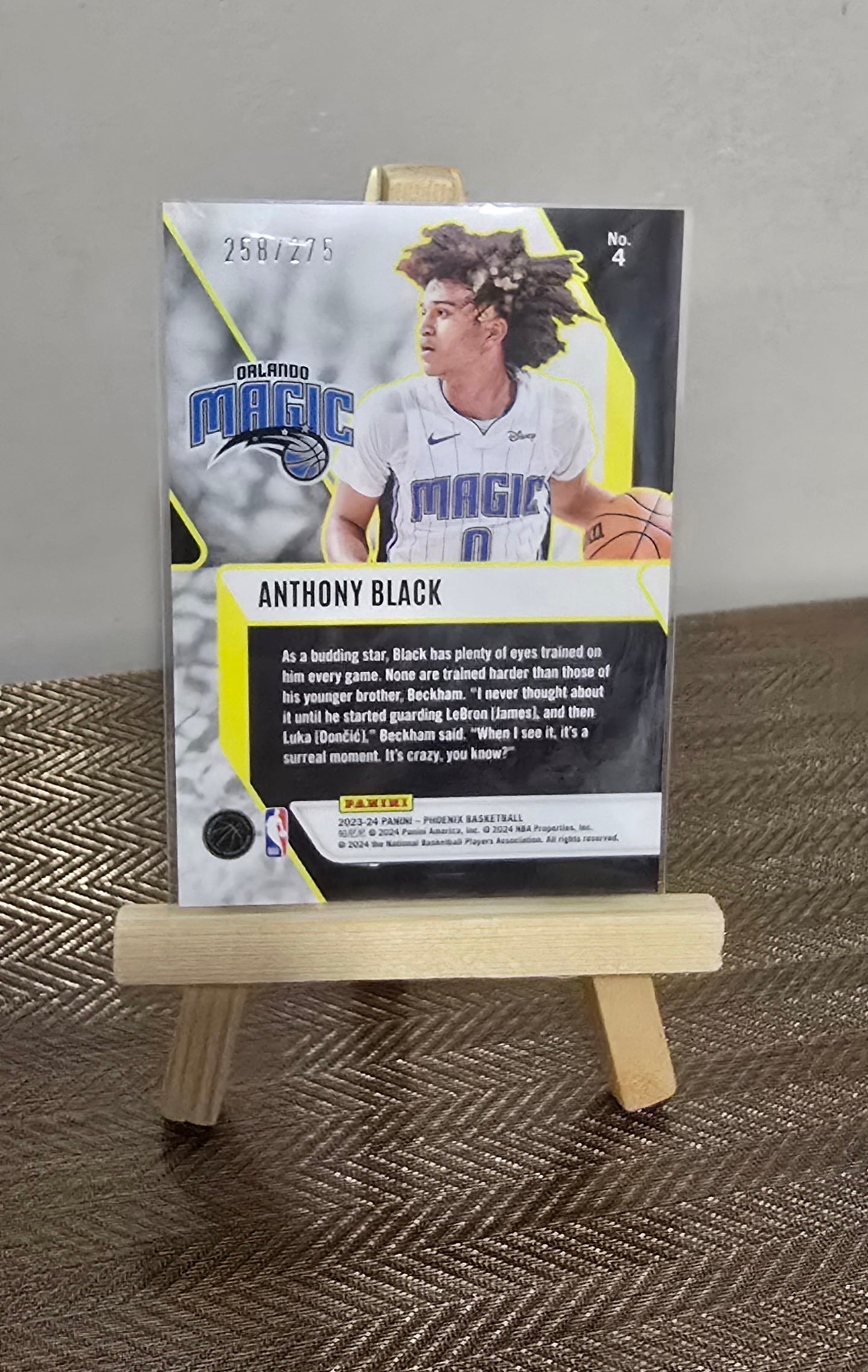 Carte numérotée # 258/275 collection sport Basketball NBA ANTHONY BLACK RC