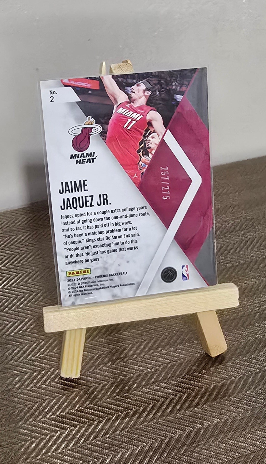 Carte numérotée # 257/275 collection sport Basketball NBA JAIME JAQUEZ JR.