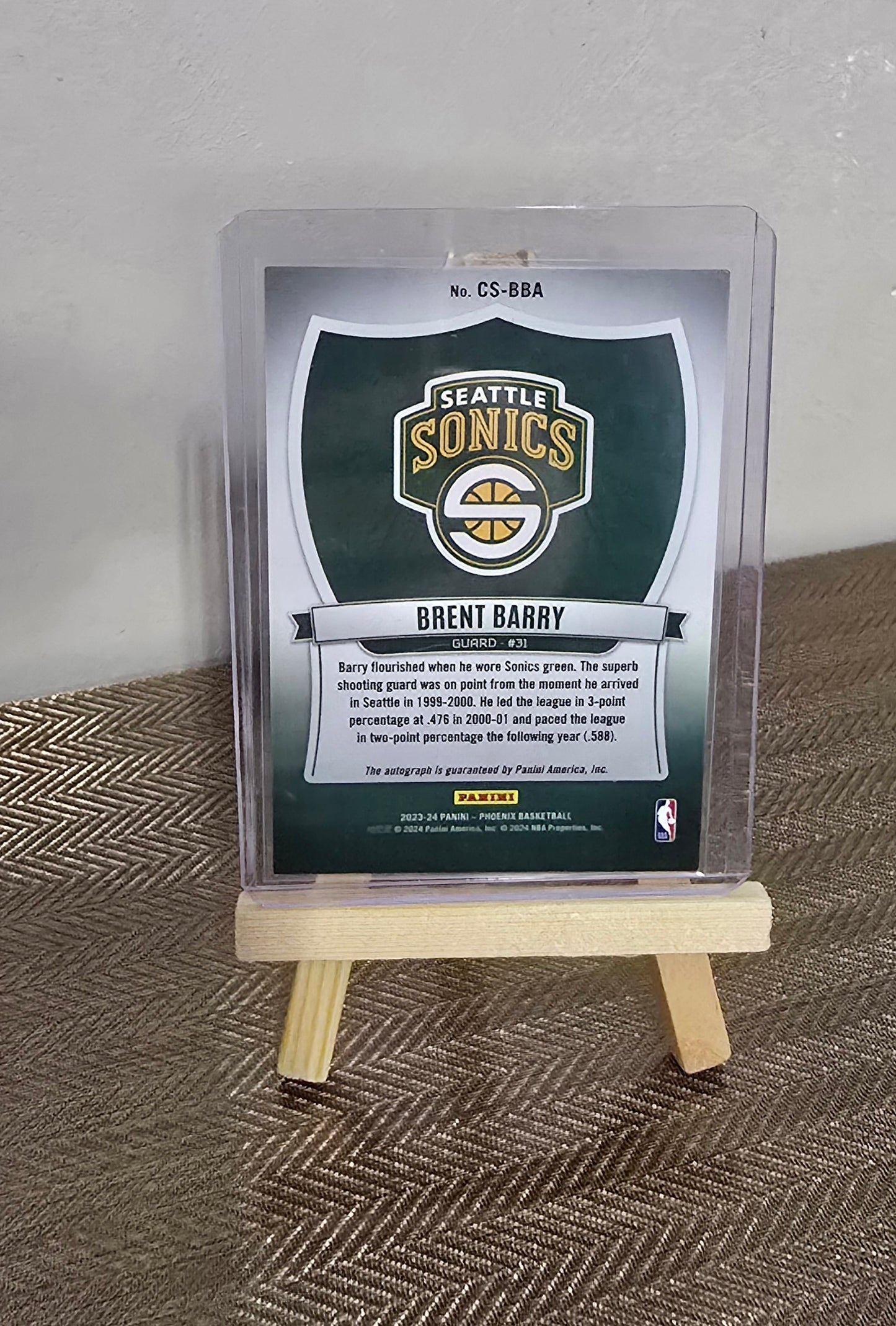 Carte Autographe collection sport Basketball NBA BRENT BARRY