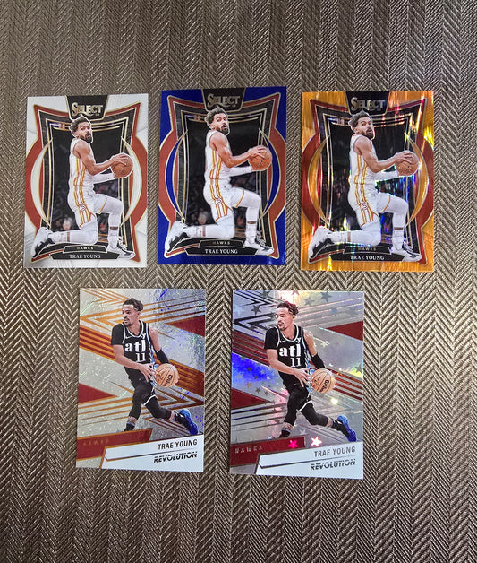 Lot 5 Cartes collection sport Basketball NBA TRAE YOUNG