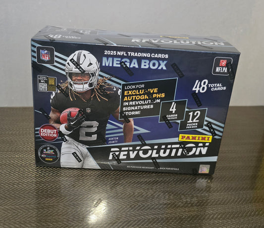 2025 Panini Revolution Cartes Football NFL Méga Box (Storm Parallels!)