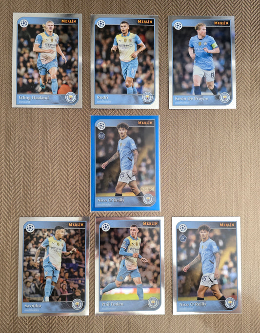 Lot 7 Cartes collection sport Soccer MANCHESTER CITY (Dont une numérotée 043/150)