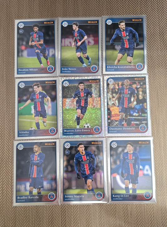 Lot 9 Cartes collection sport Soccer PSG
