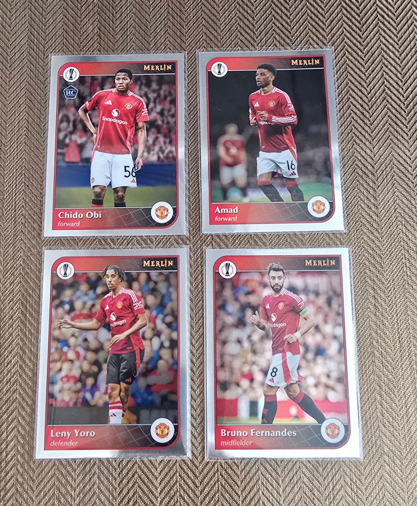 Lot 4 Cartes collection sport Soccer MANCHESTER UNITED
