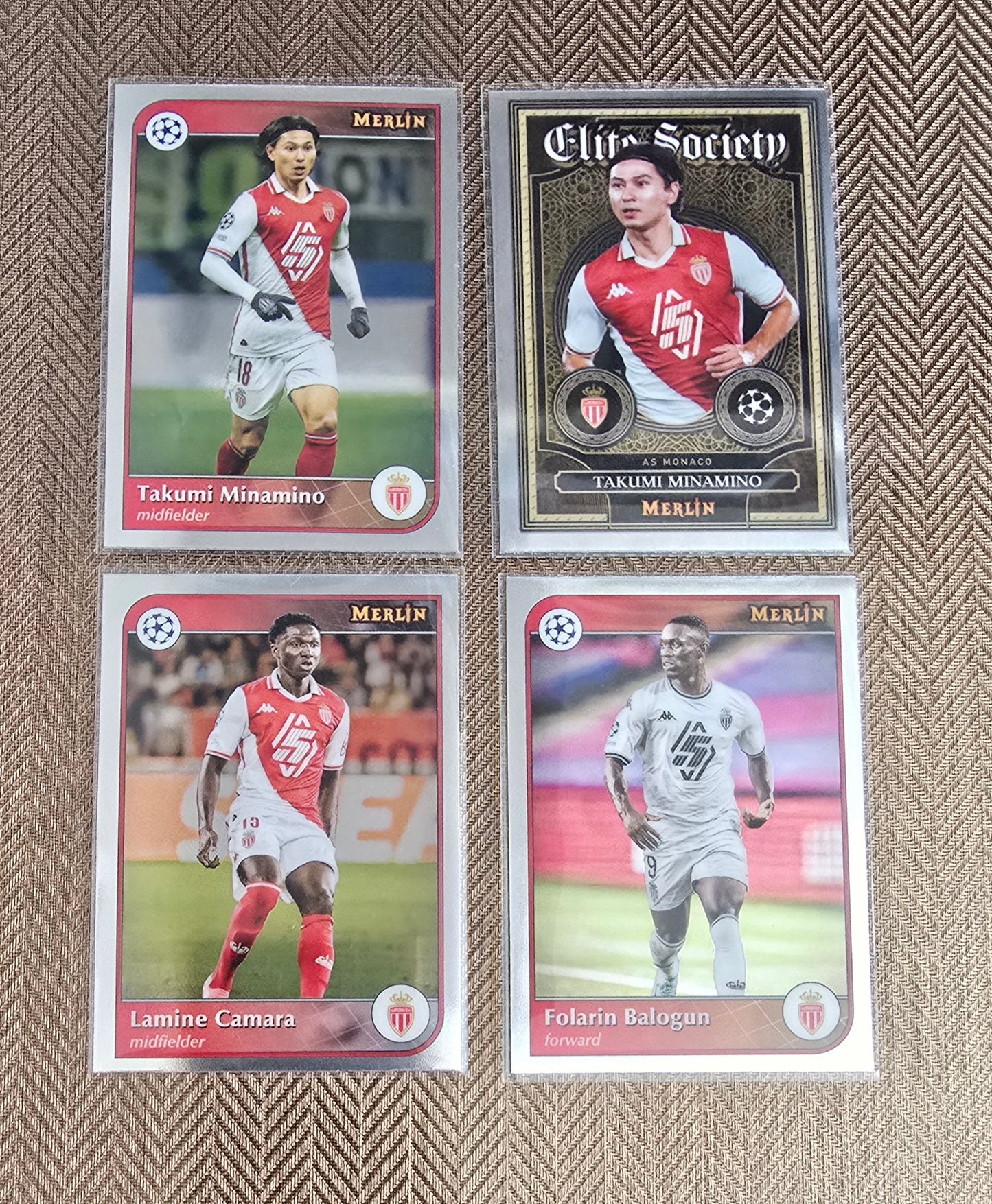 Lot 4 Cartes collection sport Soccer MONACO