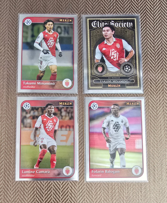 Lot 4 Cartes collection sport Soccer MONACO