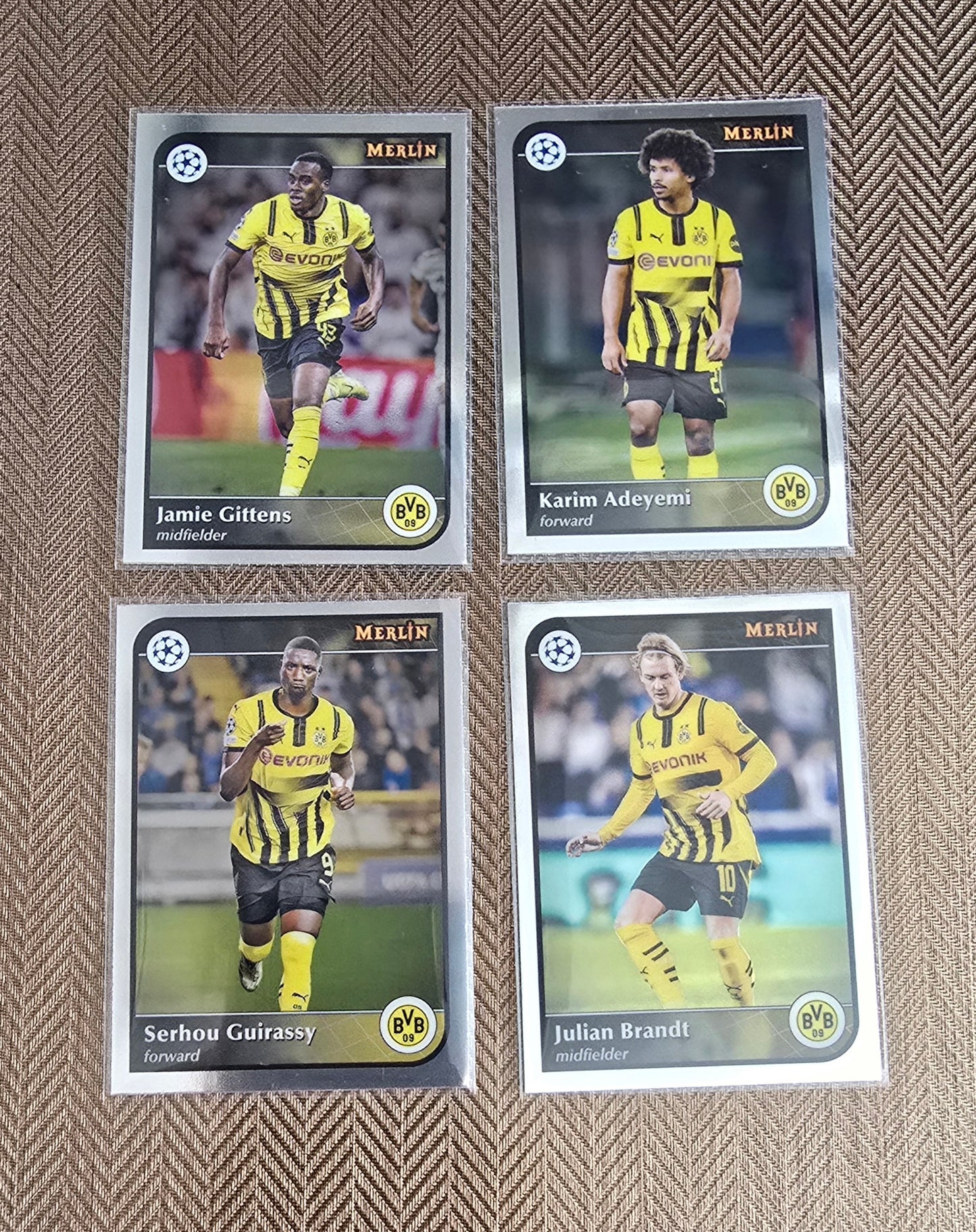 Lot 4 Cartes collection sport Soccer BORUSSIA DORTMUND