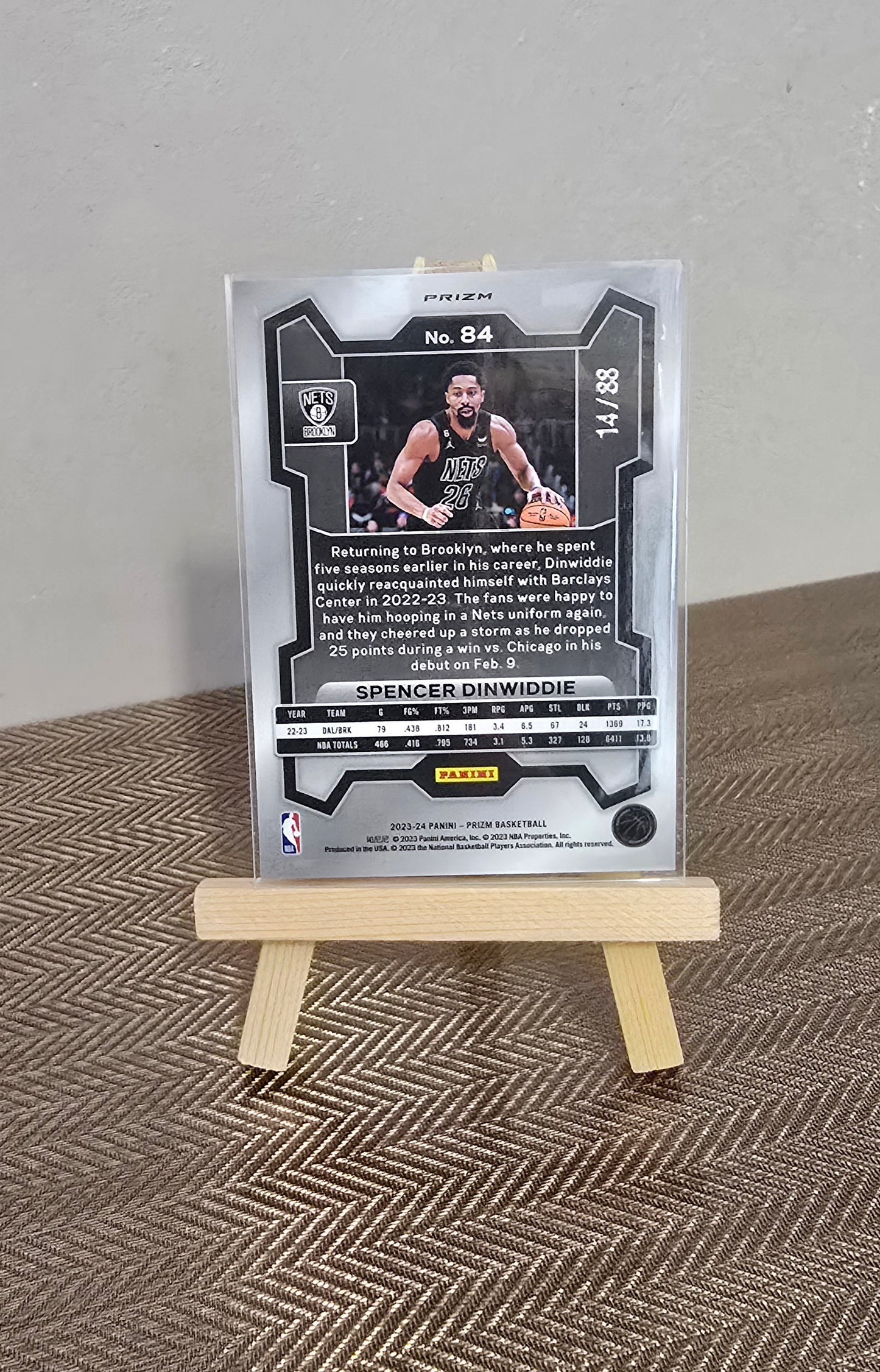 Carte numérotée # 14/88 collection sport Basketball NBA SPENCER DINWIDDIE
