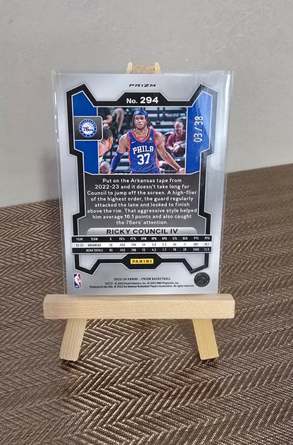 Carte numérotée # 03/38 collection sport Basketball NBA RICKY COUNCIL IV