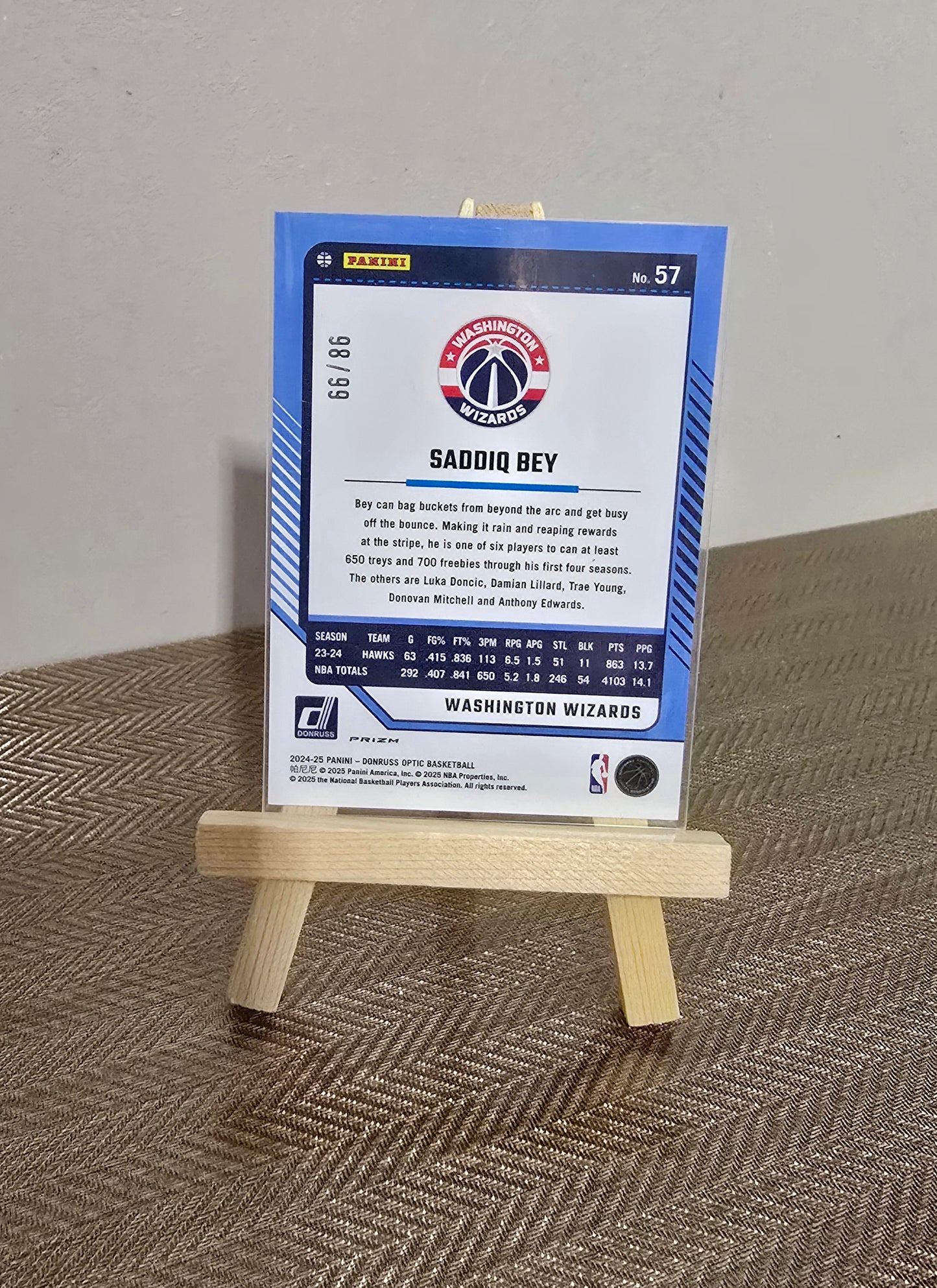 Carte numérotée #66/86 collection sport Basketball NBA SADDIQ BEY