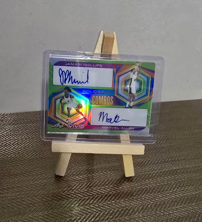 Carte Double Autographe numérotée #8/15 collection sport Basketball NBA JAMARI PHILLIPS / MARVEL ALLEN